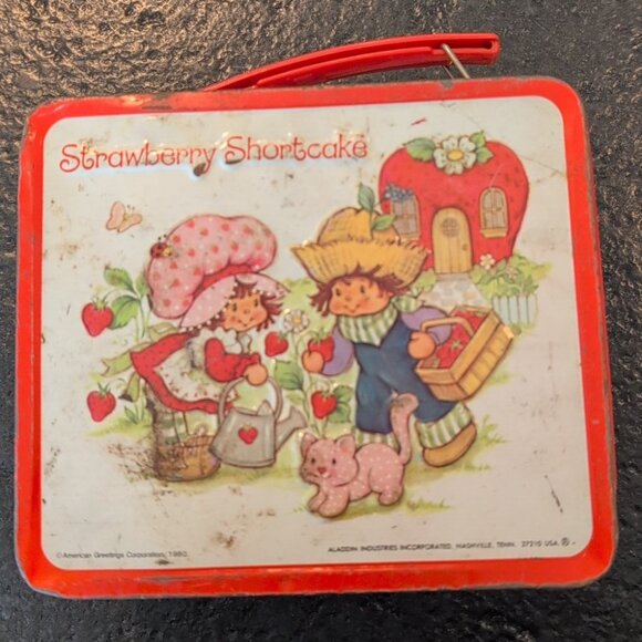 Vintage 1980 Strawberry Shortcake Metal Lunchbox w/Thermos - Picture 1 of 15